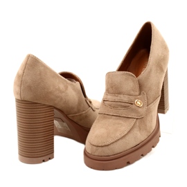 Evento Moderne mokasine na platformu i bež šipku 4