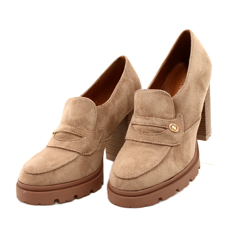 Evento Moderne mokasine na platformu i bež šipku 3