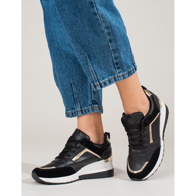 Ženske crne Shelovet tenisice na wedge crna 1