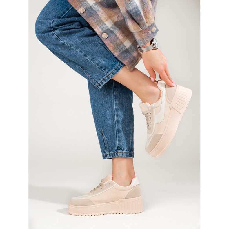 Bež čizme od antilopa s debelom platformom iz Sheloveta 2