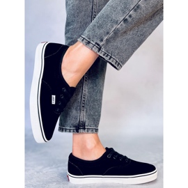 BM Lovis crne ženske tenisice od antilopa crno 1