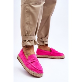 FI1 Ženske espadrile od brušene kože Fuchsia Keyla ružičasta 2