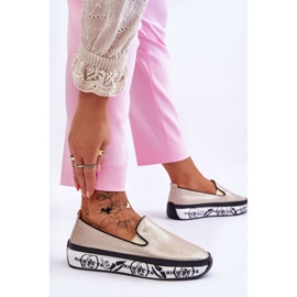 S.Barski Ženske natikače kožne tenisice zlatne Ottavia zlatni 2