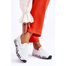 S.Barski Kožne ažurne tenisice Bijela Gedra 2