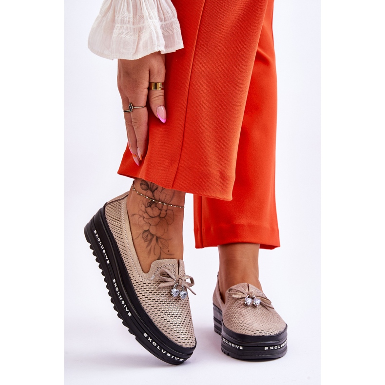 S.Barski Ženske natikače kožne tenisice Shiny Gold Raven zlatna 1