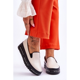 S.Barski Madeline bež kožne tenisice s platformom 1