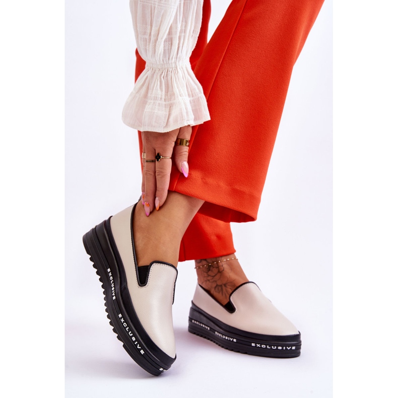 S.Barski Madeline bež kožne tenisice s platformom 2