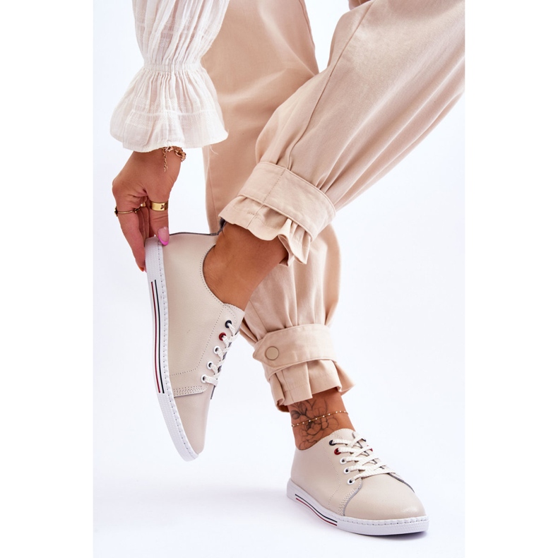 S.Barski Ženske kožne tenisice bež Renes smeđa 2