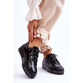 S.Barski Crne lakirane tenisice Chantal crna 2