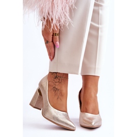 Lewski Shoes Kožne cipele Lewski 3117 zlatne zlatna 1