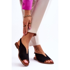 Ženske antilop sandale Lewski Shoes 3220/X crne crno 2