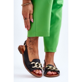 Ženske kožne sandale Lewski Shoes 3230 Black Peas crna 1