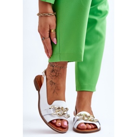 Lewski Shoes Ženske kožne sandale Leewski Shoes 3230 White Peas bijela 1