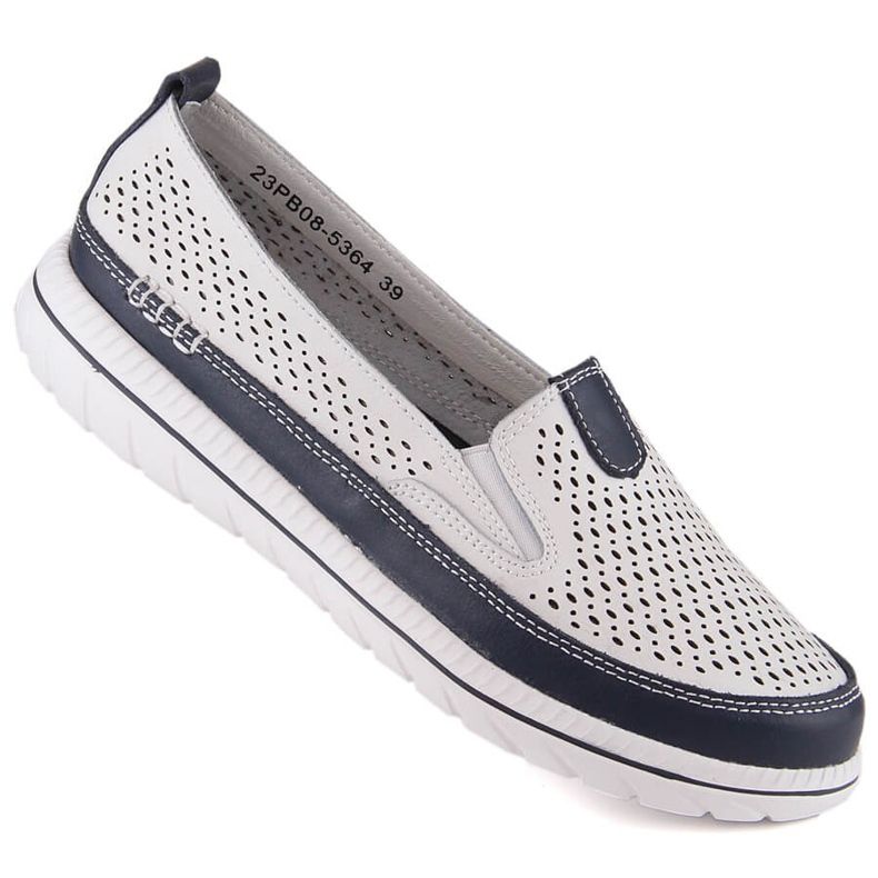 Kožne udobne ženske natikače bijele boje eVento 5364 bijela 1