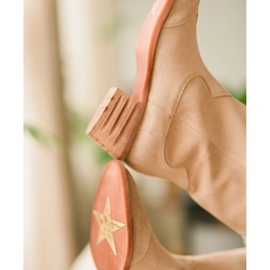 Marco Shoes Bež čizme od prirodnog antilopa 1