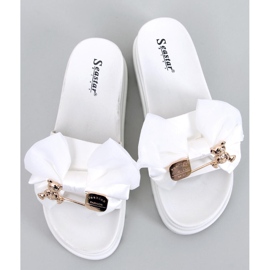 BM Teddy White medo papuče s platformom bijela 1