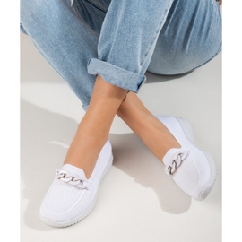 Ženski udobni materijal natikač s lancem bijeli Shelovet bijela 2