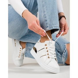 Bijelo zlatne ženske sportske cipele Shelovet tenisice bijela 1