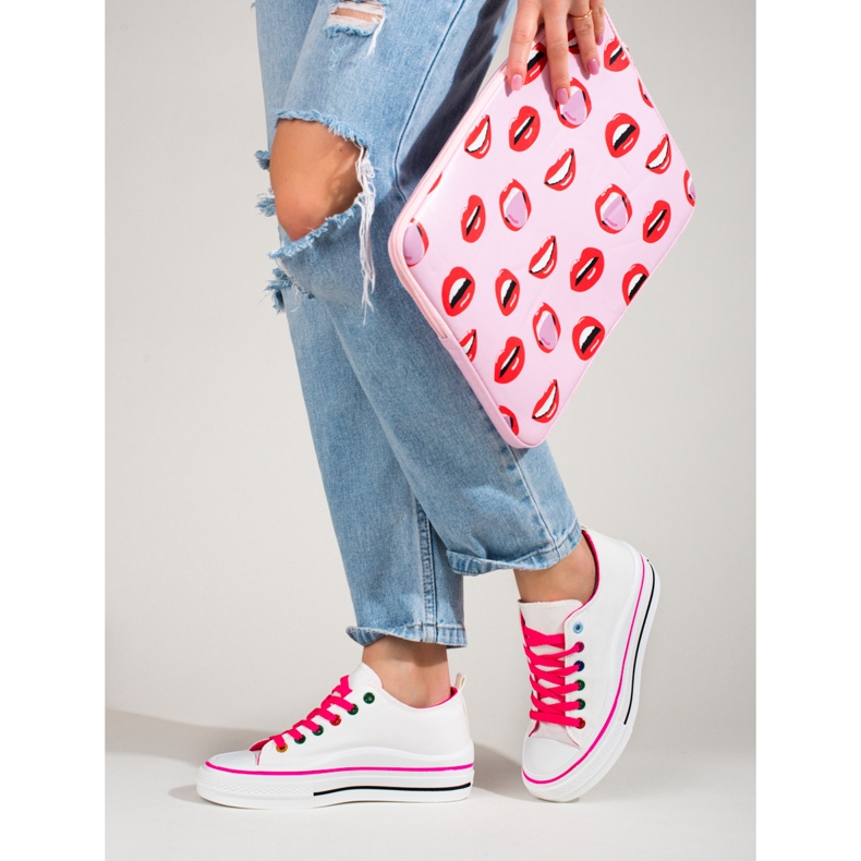 Ženske tenisice s platformom Shelovet bijele bijela 2