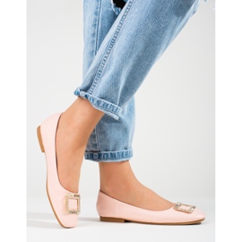 Ženske lakirane balerinke s četvrtastim vrhom Shelovet ružičaste boje ružičasta 2