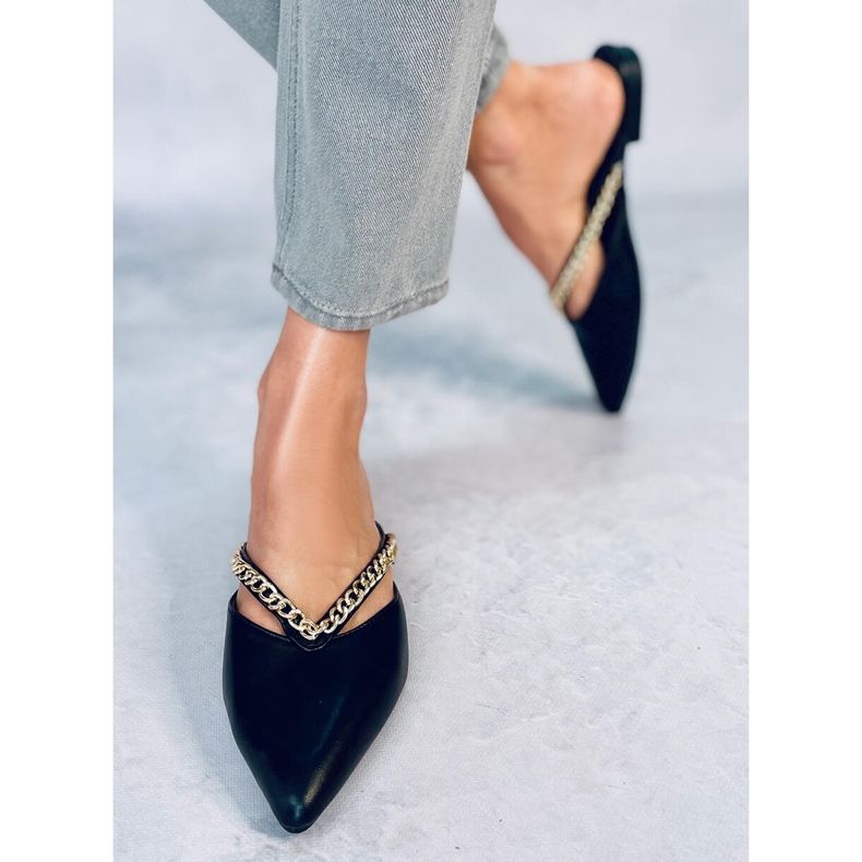 Seastar Monata Crne papuče s lancem crna 1