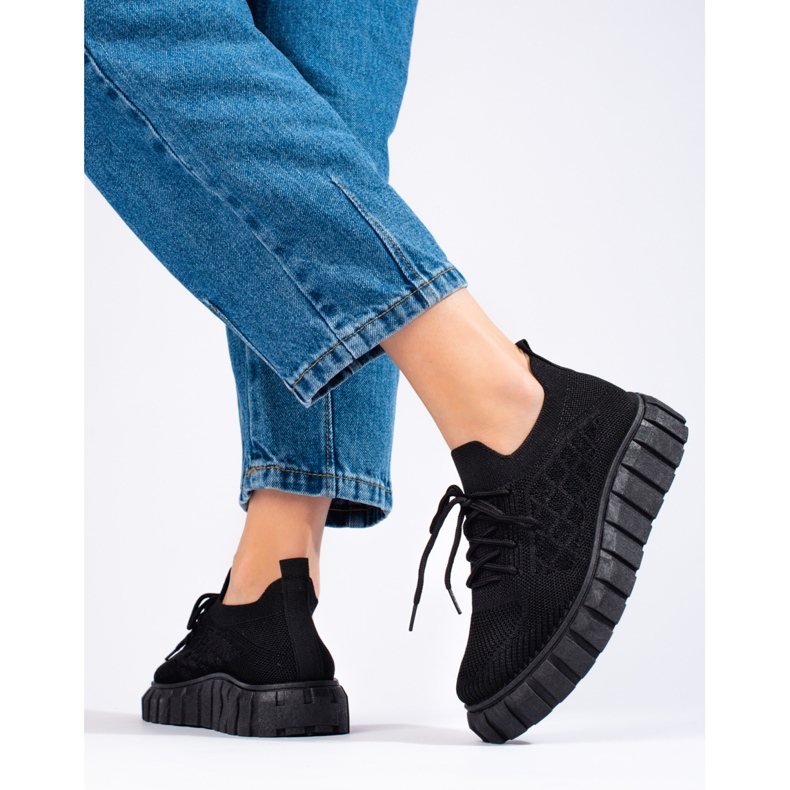 Ženske sportske cipele Shelovet od tkanine crna 1