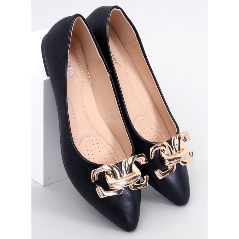 Seastar Elegantne balerinke s kopčom od Simone Black crno 1