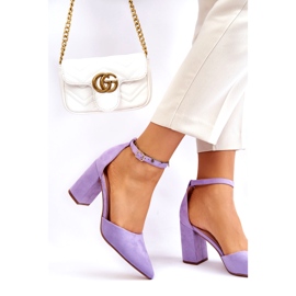 Seastar Ljubičaste Lexie salonke s petom od brušene kože ljubičasta 3