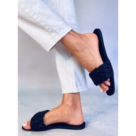 BM Erika Black ženske papuče na vezanje crno 2