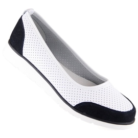 Ženske ažur bijele kožne balerinke Filippo DP4524 bijela 1