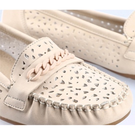 Udobne ažur ženske mokasine Rieker 40068-60 bež 2