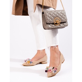 Ženske pumpe s niskim potpeticama bež 1