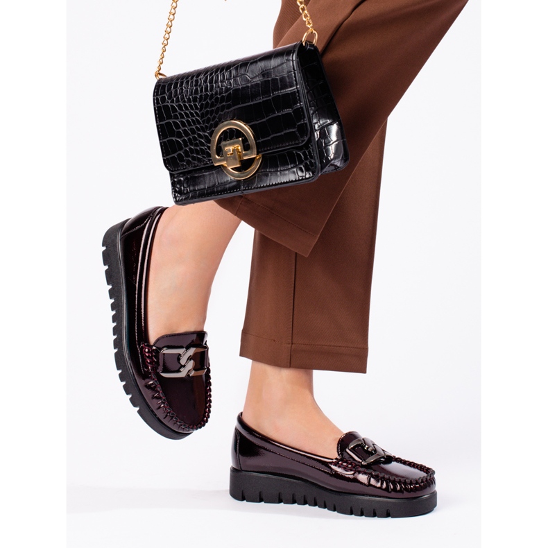 W. Potocki Lakirane ženske mokasine Potocki bordo crvena 1