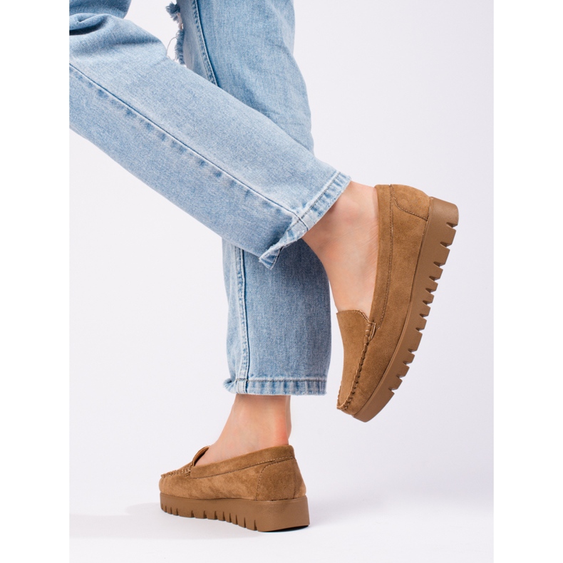 W. Potocki Natikače od bež antilop mokasina s debelim potplatom iz Potockija 2