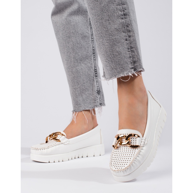 W. Potocki Mokasine na debelom potplatu s lancem Potocki bijele boje bijela 1