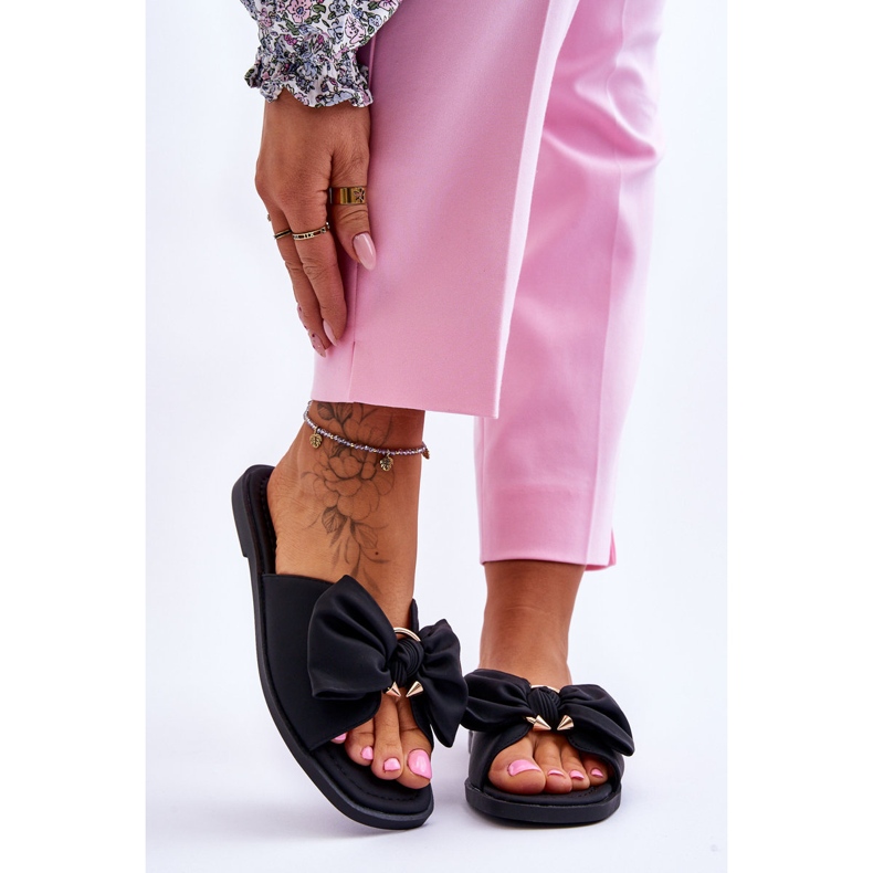 Evento Ženske papuče s mašnom crne Becky crna 1