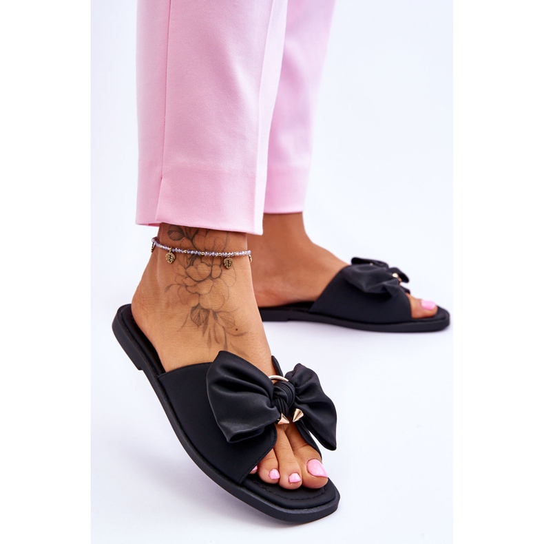 Evento Ženske papuče s mašnom crne Becky crna 2