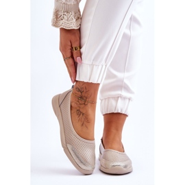 Ženske kožne otvorene bež balerine 1