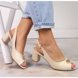 Evento Ženske sandale na pošti s ukrasom 23SD35-5480 bež 2