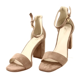 Evento Bež sandale na visoku petu 23SD35-5560 2