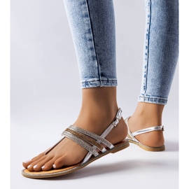 BM Srebrne sandale ukrašene Lampron kamenčićima srebro 1