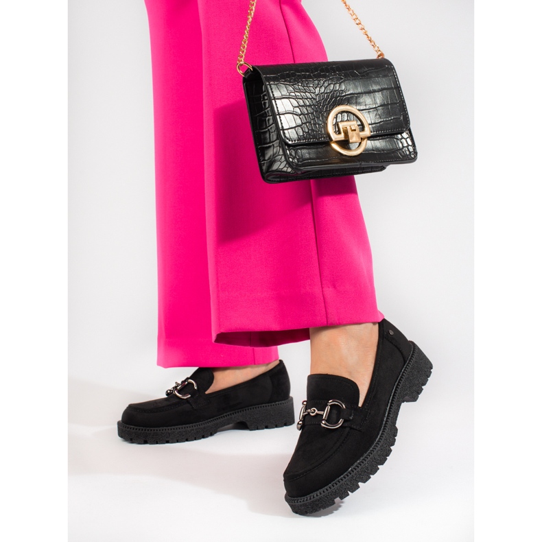 W. Potocki Crne natikače od brušene kože Potocki crna 1