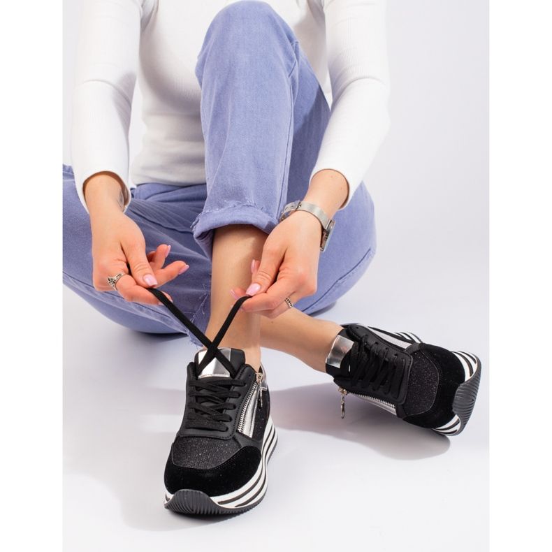 Crne tenisice na platformi Shelovet crno 1