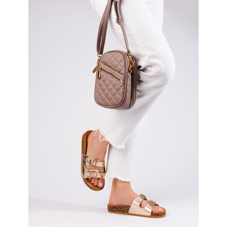 Zlatne ženske navlake s kopčom Shelovet zlatna 2