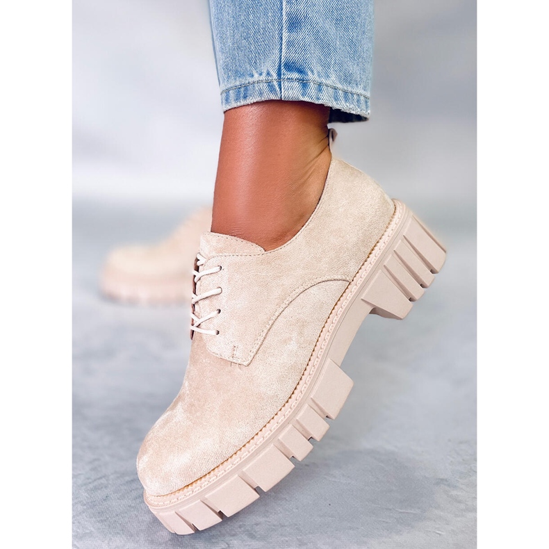 PA1 Mokasine s platformom od brušene kože Amparo Beige bež 1