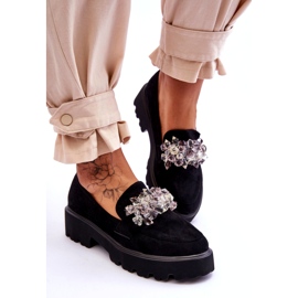 FB2 Ženske ukrašene mokasine s platformom crne Brenda crno 3