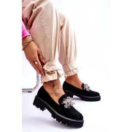 FB2 Ženske ukrašene mokasine s platformom crne Brenda crno 5