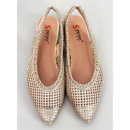 Seastar Grazia zlatne ažur balerinke s otvorenom petom zlatni 1