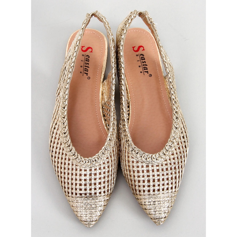 Seastar Grazia zlatne ažur balerinke s otvorenom petom zlatni 1