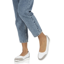 Ženske ažur kožne balerinke Filippo Dp4524/23 bijele bijela 8